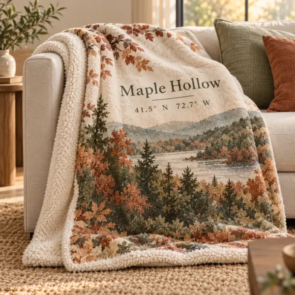 Cozy Coordinates Personalized Sherpa Blanket — product photograph