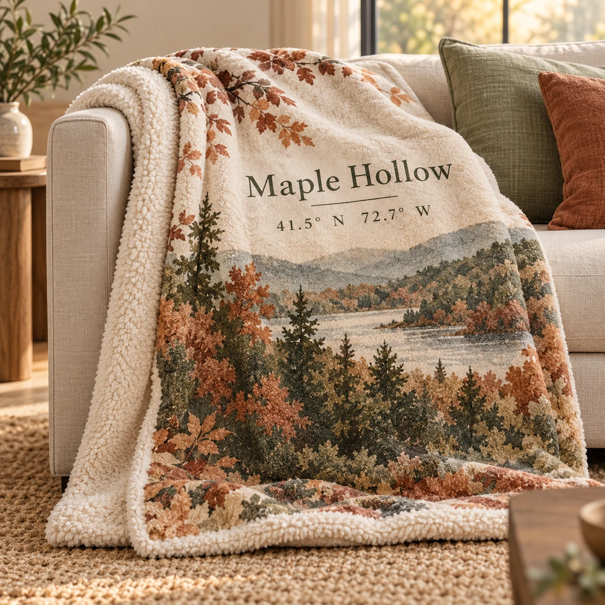 Cozy Coordinates Personalized Sherpa Blanket — product photograph