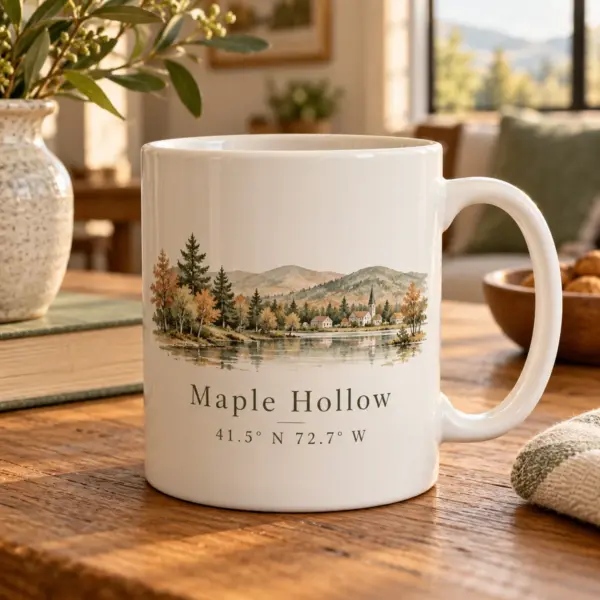 Cozy Coordinates Personalized Ceramic Mug — product photograph