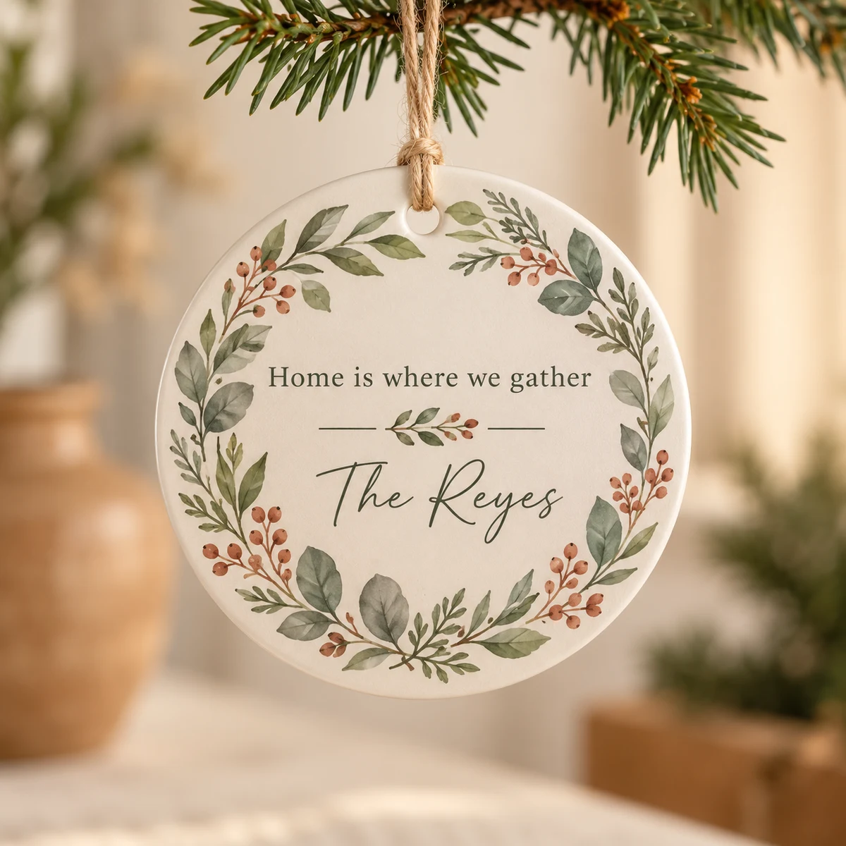 Home Is Here Personalized Keepsake Ornament — product photograph