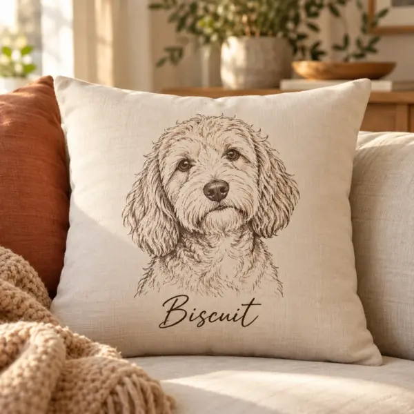 Pet Portrait Personalized Throw Pillow — product photograph