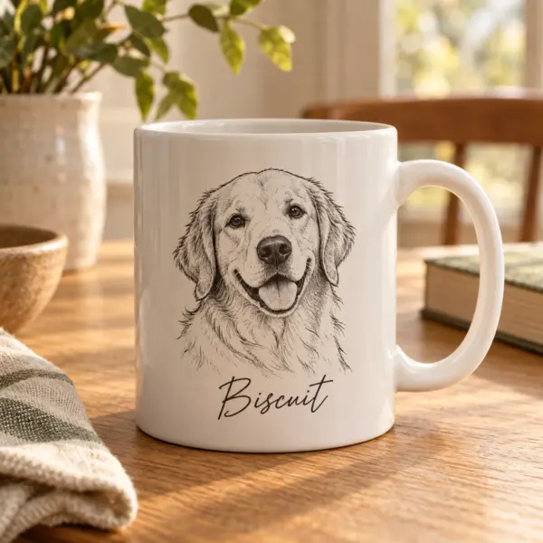 Pet Portrait Personalized Ceramic Mug — product photograph