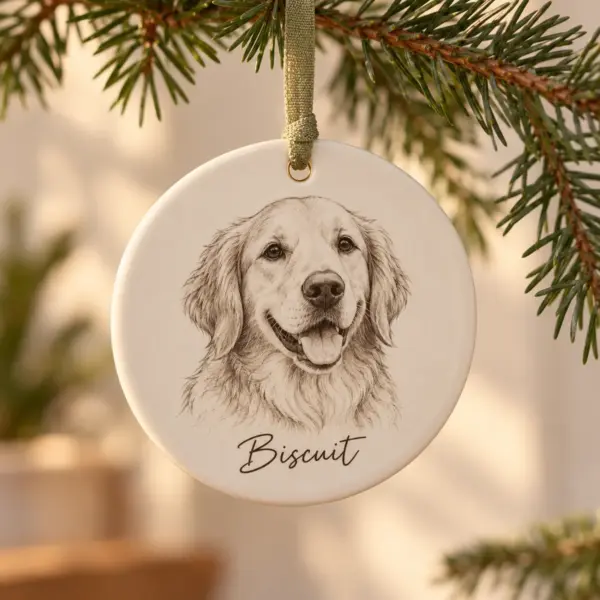 Pet Portrait Personalized Keepsake Ornament — product photograph