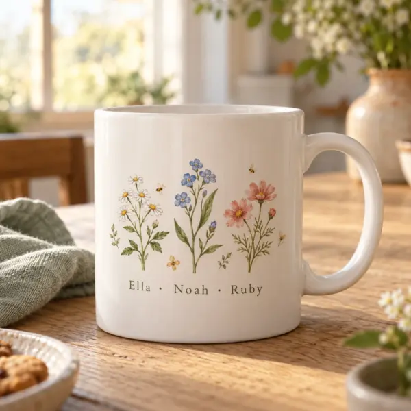 Grandkids Garden Personalized Ceramic Mug — product photograph