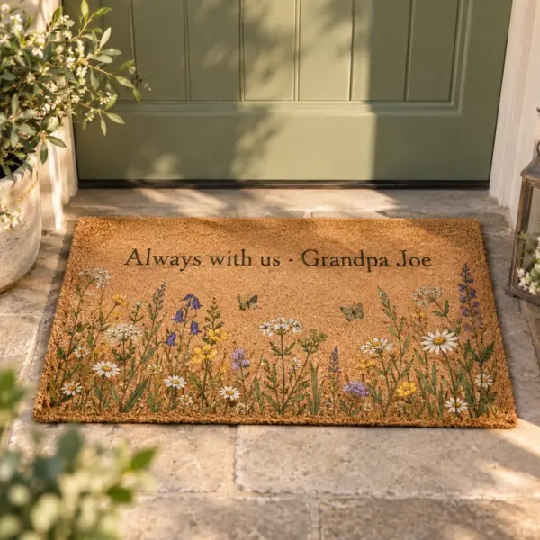 Memorial Meadow Personalized Family Doormat — product photograph