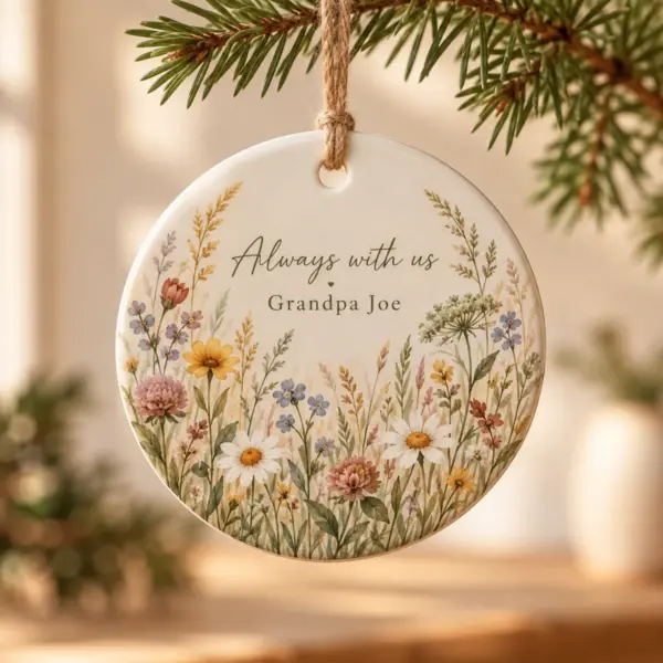 Memorial Meadow Personalized Keepsake Ornament — product photograph